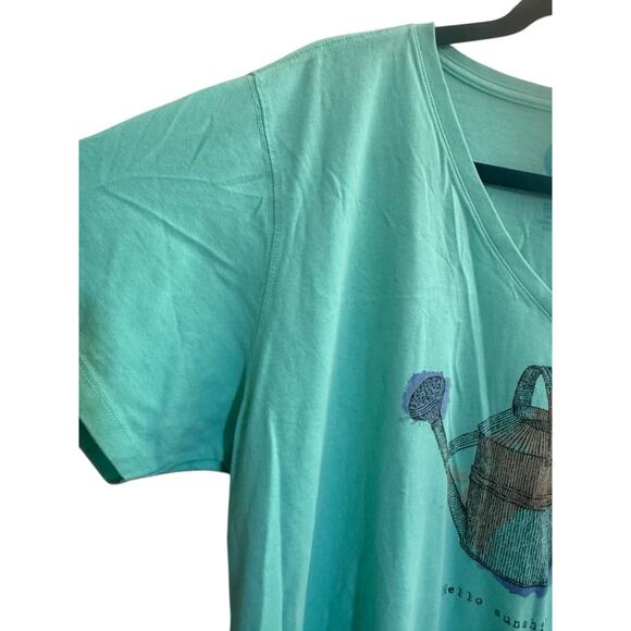 NWT Life is Good Womens XXL Hello Sunshine Watering Can Vneck Tshirt Top #5821 - Picture 2 of 12